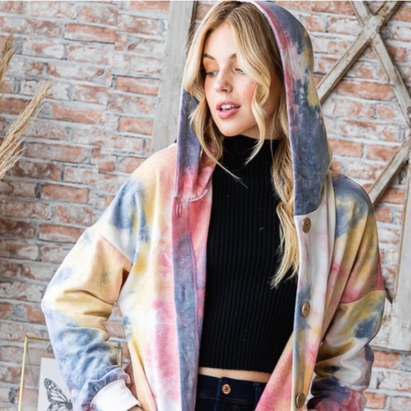 🎄 HEIMISH USA “ Marion “ HEIMISH Tie Dye Cardigan with Pockets 38 - Picture 3 of 7